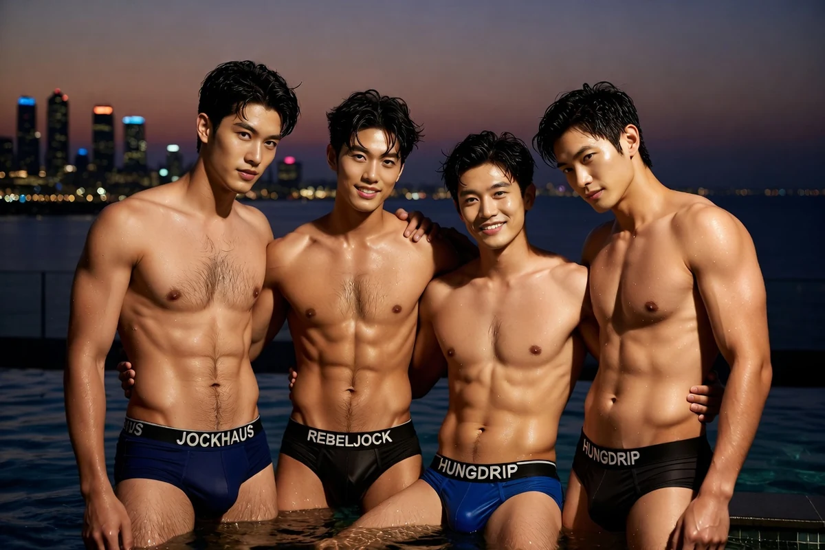 Clearly adult Asian men in an editorial setting